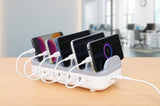 Manhattan Estación de carga de 10 puertos: 3 USB-C (hasta 18 W PD) y 7 USB-A (hasta 12 W), potencia total 120 W, blanco/gris, garantía 3 años organizadores para estación de carga Contacto Montaje de sobremesa Mesa 10