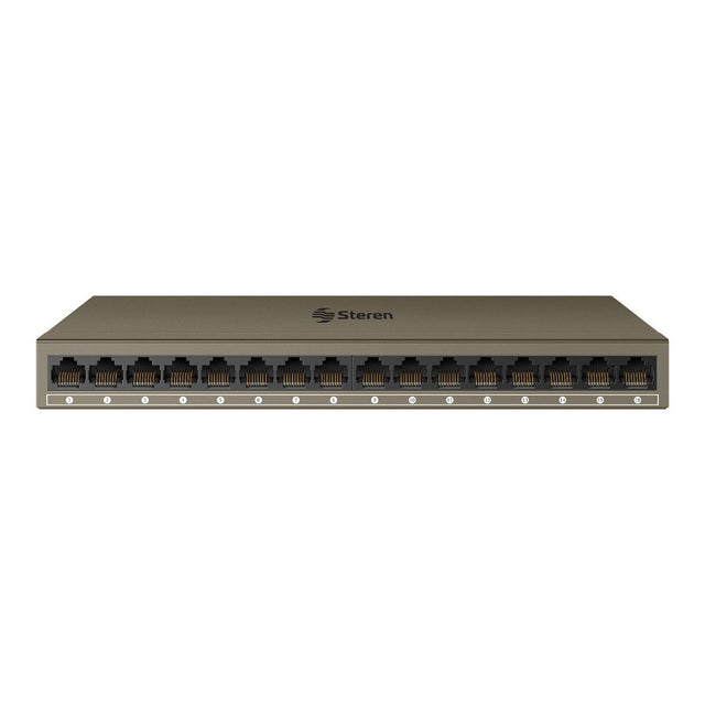 Steren SWI-116 dispositivo de redes Gigabit Ethernet (10/100/1000), Bidireccional completo (Full duplex), Montaje en rac