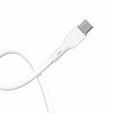 Cable BRobotix de Conector USB-C 3.0 a USB-C 3.0, Compatible con carga rápida, 1m. Color Blanco.