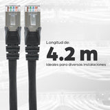 CABLE INT PATCH CAT 6A 4.2 MTS (14.0 F) S/FTP NEGRO