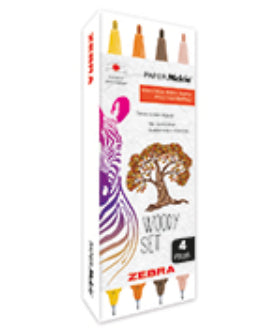 Zebra 409SWDMXE004 marcadores 4 pieza(s) Punta fina Colores surtidos Plástico