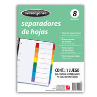 Separador Acco Tab 8 Div Ceja Color Sin Numeracion - P2456 FullOffice.com