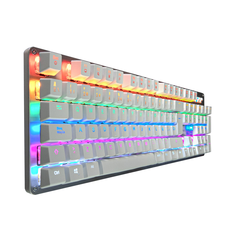 Game Factor KBG400-WH-RD teclado Juego USB QWERTY Español Gris, Blanco