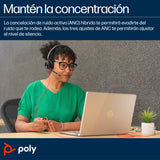 HP Poly Auriculares estéreo Poly Blackwire 8225 USB-C + Adaptador USB-C/A Auriculares Auriculares Diadema Oficina/Centro de llamadas Binaural