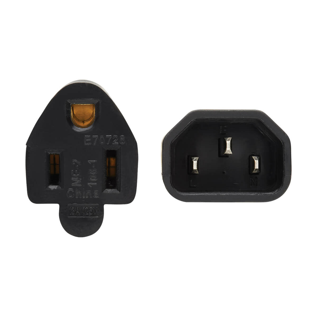 Tripp Lite P002-002 Cable Adaptador de Alimentación Universal de CA, 13A, 16 AWG (IEC-320-C14 a NEMA 5-15R), 0.61 m [2 p