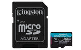Kingston Technology Canvas Go! Plus Tarjeta microSDXC Canvas Go Plus 170R A2 U3 V30 de 256 GB con ADP Memoria Flash 256 
