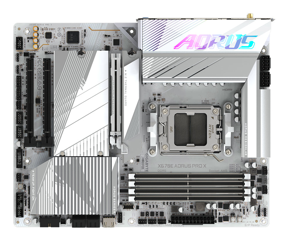 GIGABYTE X670E AORUS PRO X Placa base - Compatible con AMD Ryzen 9000 CPUs, 16+2+2 phases VRM, up to 8000MHz DDR5 (OC), 2xPCIe 5.0 + 2xPCIe 4.0 M.2, Wi-Fi 7, 2.5GbE LAN, USB 3.2 Gen 2x2 placas base AMD Zócalo AM5 AMD Ryzen 7000 Series Zócalo AM5