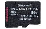 Kingston Technology Tarjeta 16GB microSDHC Industrial C10 A1 pSLC + adaptador SD Memoria Flash 16 GB MicroSDHC 100 MB/s 80 MB/s