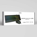 Acteck Aurean Pro MK477G teclado Ratón incluido Universal USB Negro, Alámbrico, Interruptor de membrana, LED