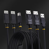 StarTech.com Cable KVM DisplayPort de Doble Pantalla con USB 5Gbps de 1,8m - 4K 60Hz - DP 1.2 - Cable para Conmutador KV