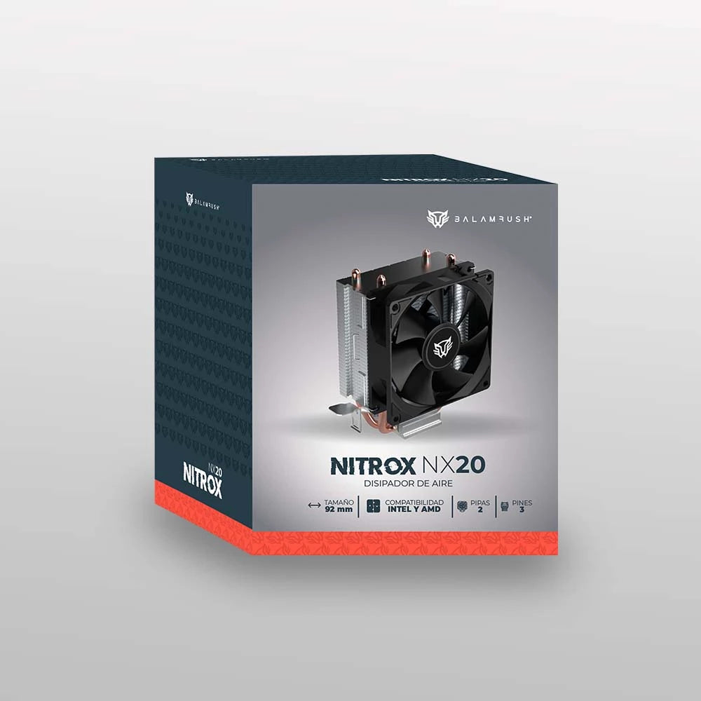 Balam Rush Nitrox NX20 Procesador Refrigerador de aire 9,2 cm Negro 1 pieza(s)