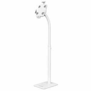Manhattan Soporte de suelo antirrobo para tablet e iPad, universal, rotación 360°, inclinación +20° a −110°, bloqueable, para tablets de 7,9" a 11", altura ajustable, color blanco soportes Tablet/UMPC Interior Plástico, Acero Blanco