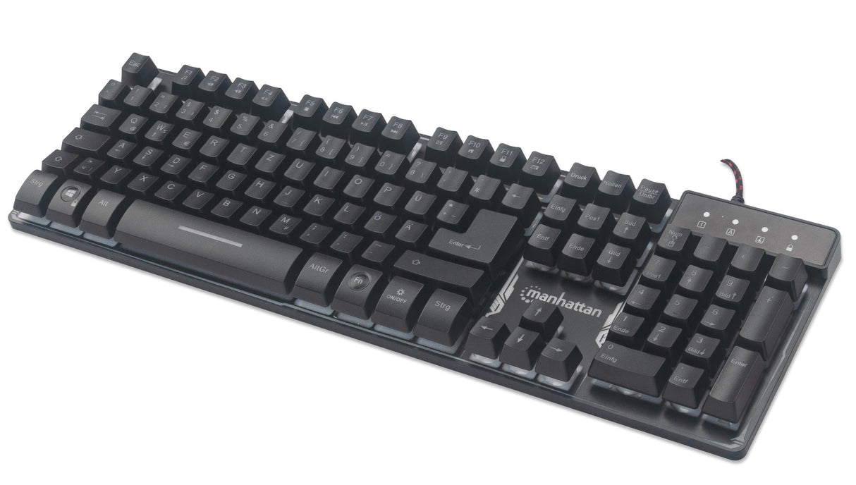 Manhattan Teclado gaming — Edición Base Metálica Teclado Juego Alámbrico USB QWERTY