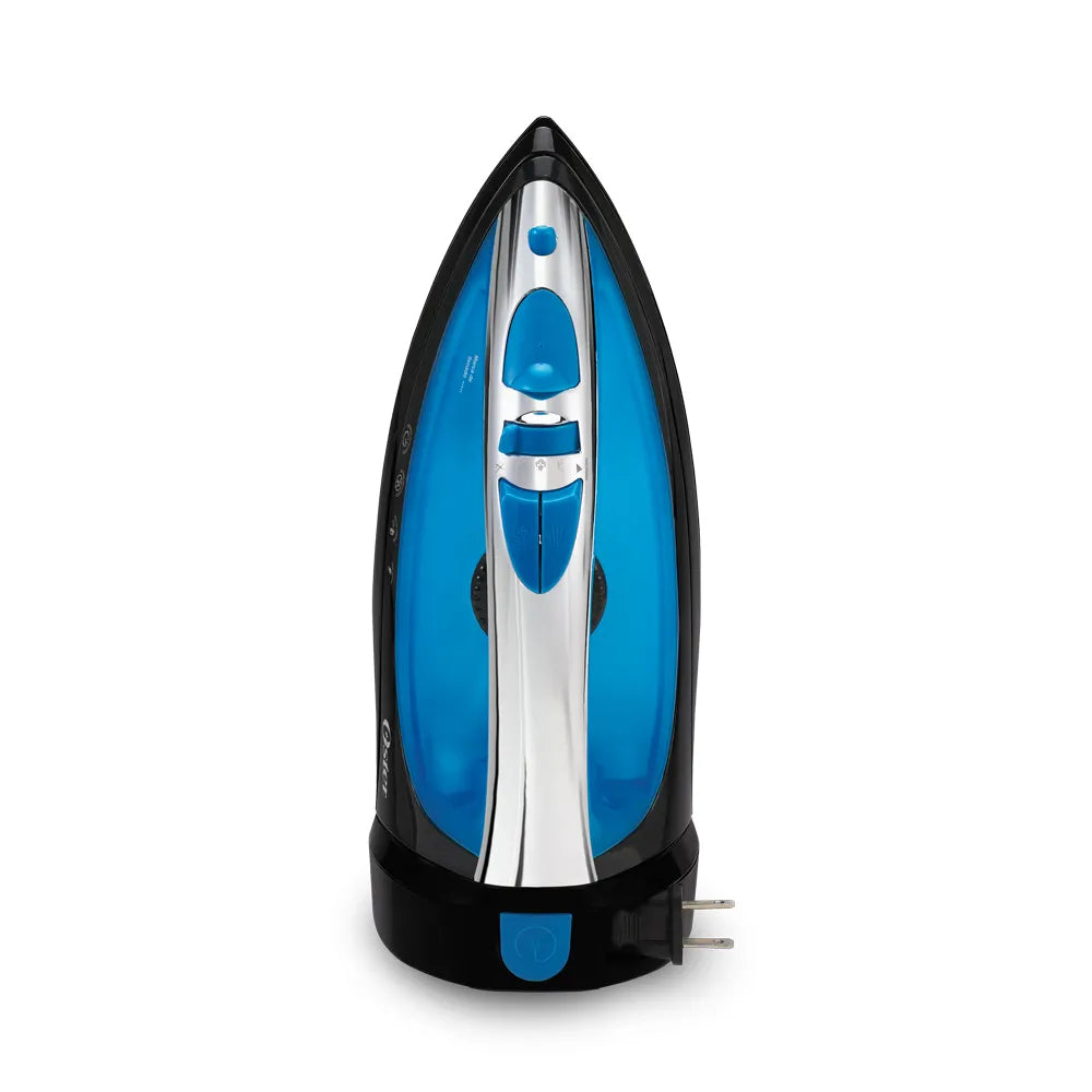 Oster GCSTBSRC202 Plancha de vapor en seco Piso de cerámica Negro, Azul, Integrado, Botones, Giratorio