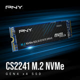 PNY CS2241 1TB M.2 NVME PCI Express 4.0 3D NAND, 5100 MB/s, M280CS2241-1TB-RB