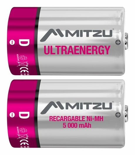 MITZU MNM-D5000 pila de uso doméstico Batería recargable D Níquel-metal hidruro (NiMH), 2 pieza(s)