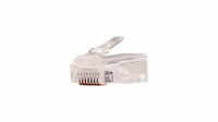 011-018/EZF-100, Plug RJ45 Cat5e modular de paso, para cable sólido, con chapa de oro, 100 piezas