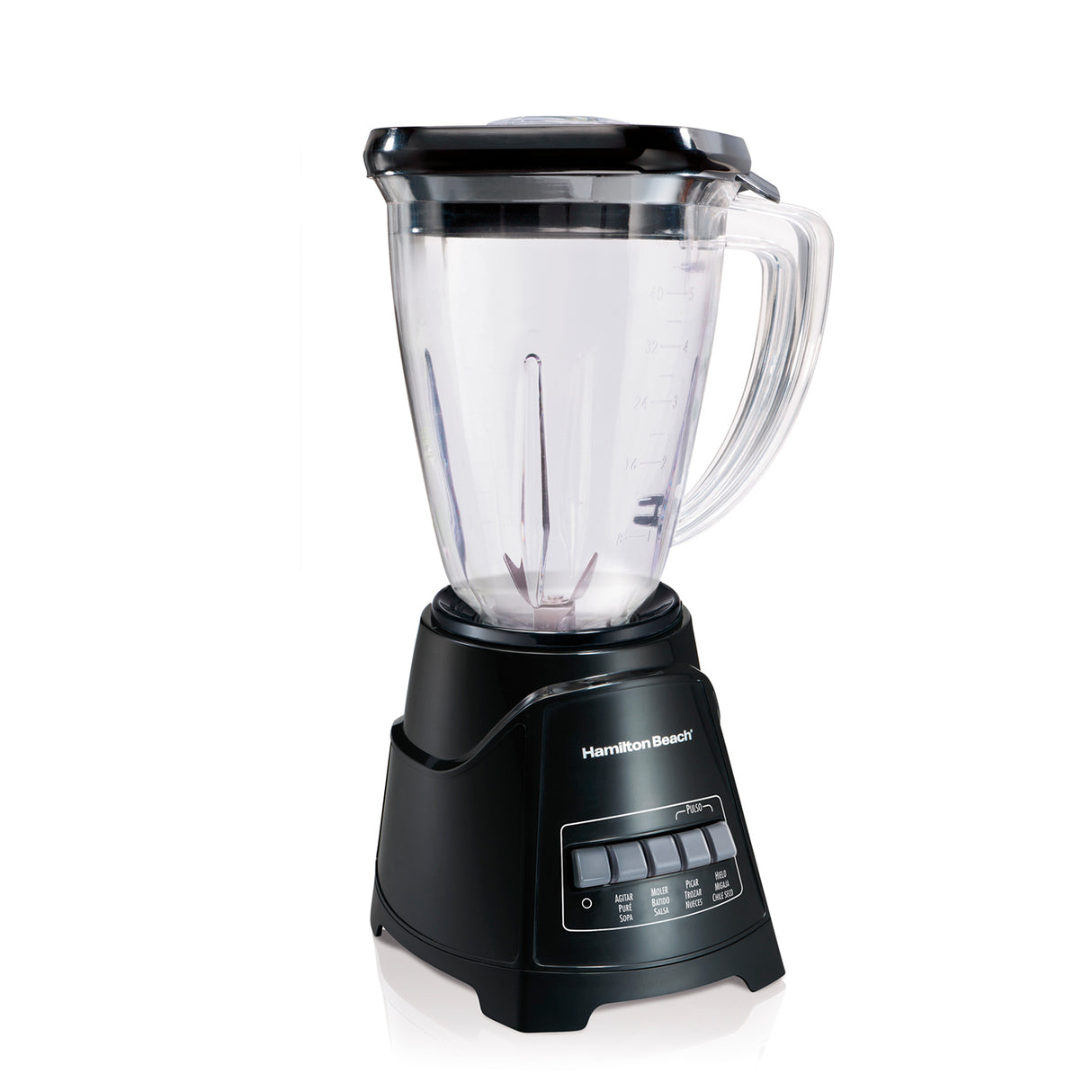 Hamilton Beach 58152-MX licuadora 1.4 L Batidora de mesa 650 W Negro, Función de pulso, Picahielos