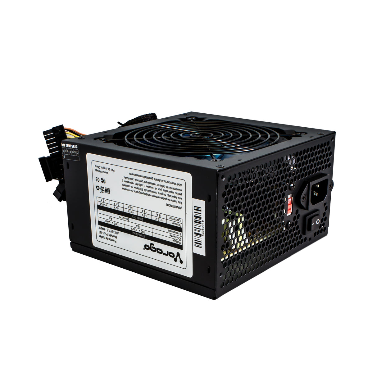 FUENTE DE PODER VORAGO START THE GAME PSU-200 ILUMINADA 600WATTS 2 x SATA CAJA