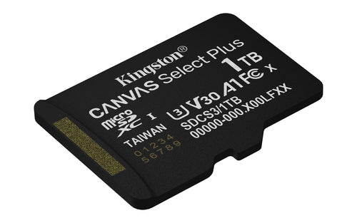 Kingston Technology 1TB microSDXC Canvas Select Plus Gen3 150MB/s A1 (Incluye adaptador de SD) Memorias flash 1 TB Micro