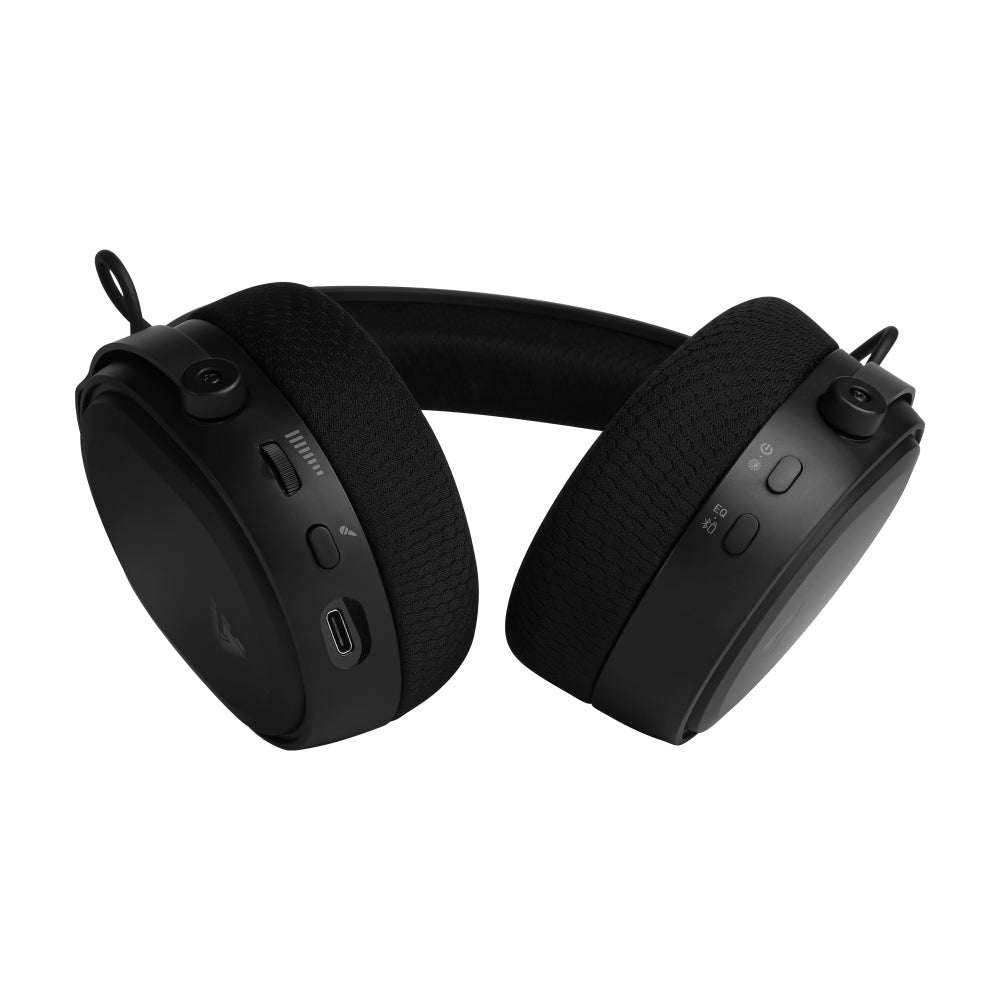 DIADEMA GAME FACTOR HSB600 INALÁMBRICOS, 18 HORAS, TRIPLE CONECTIVIDAD 2.4/BT/TIPO C, MICRÓFONO REMOVIBLE, SURROUND 7.1,