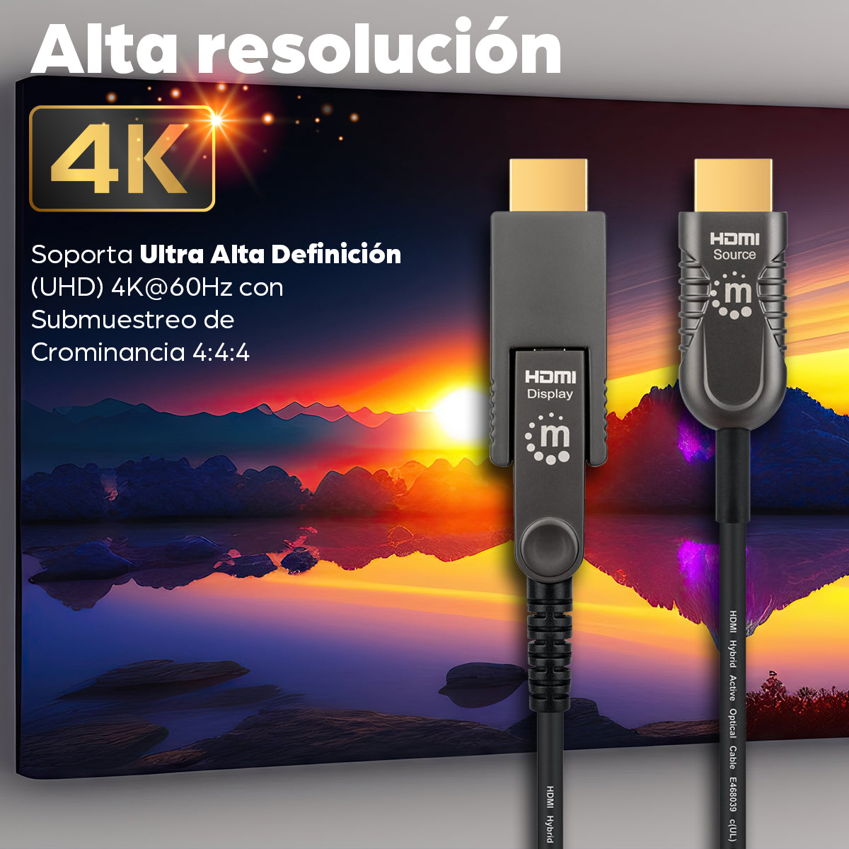 Manhattan 355698 Cables HDMI 50 m HDMI tipo A (Estándar) HDMI tipo D (Micro)