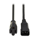 Tripp Lite P002-002 Cable Adaptador de Alimentación Universal de CA, 13A, 16 AWG (IEC-320-C14 a NEMA 5-15R), 0.61 m [2 p