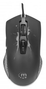 Mouse Gaming MANHATTAN 190220, Óptico 1000 DPI, 6 Botones Programables, Cable 1.8m