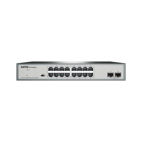 Netis System 18 Port Gigabit Ethernet Switch No administrado Gigabit Ethernet (10/100/1000) Gris, Bidireccional completo