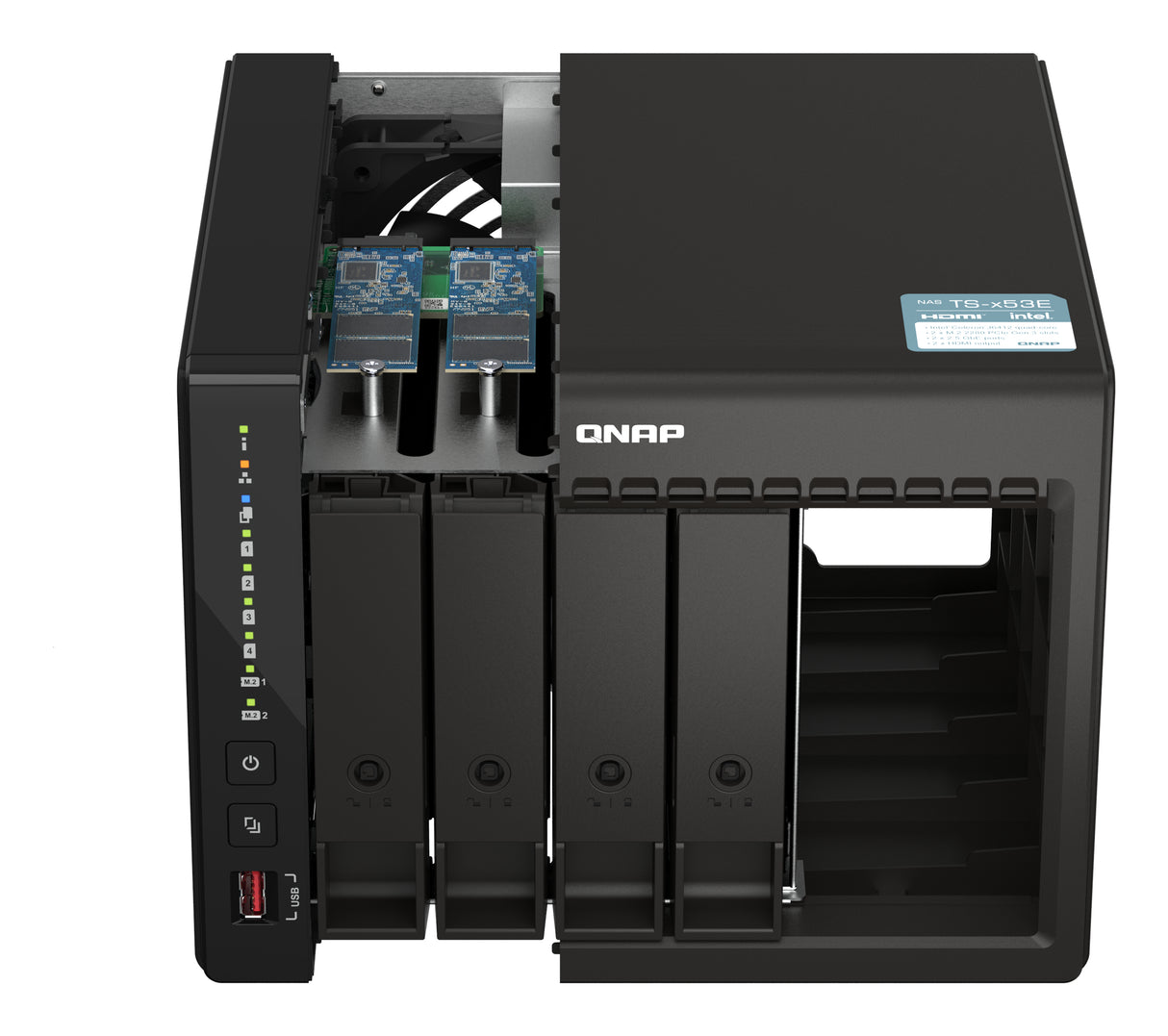 QNAP TS-453E Servidor M.2, Serial ATA III 2.5,3.5,M.2 cm (2.5,3.5,M.2") 2 Si