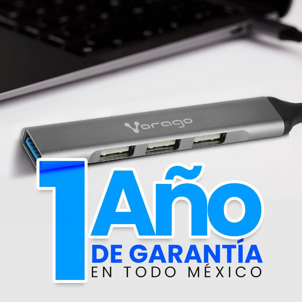 CONCENTRADOR HUB VORAGO HU-200 4 PUERTOS USB SLIM TIPO C