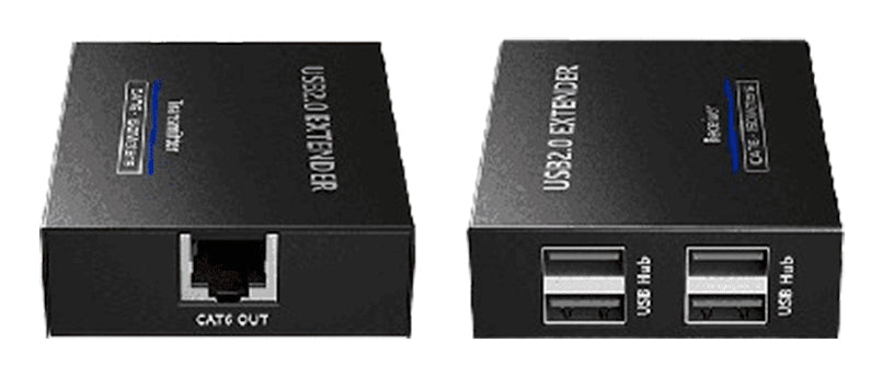 Saxxon LKV100USB extensor de audio/video Transmisor y receptor AV Negro, 150 m, Alámbrico