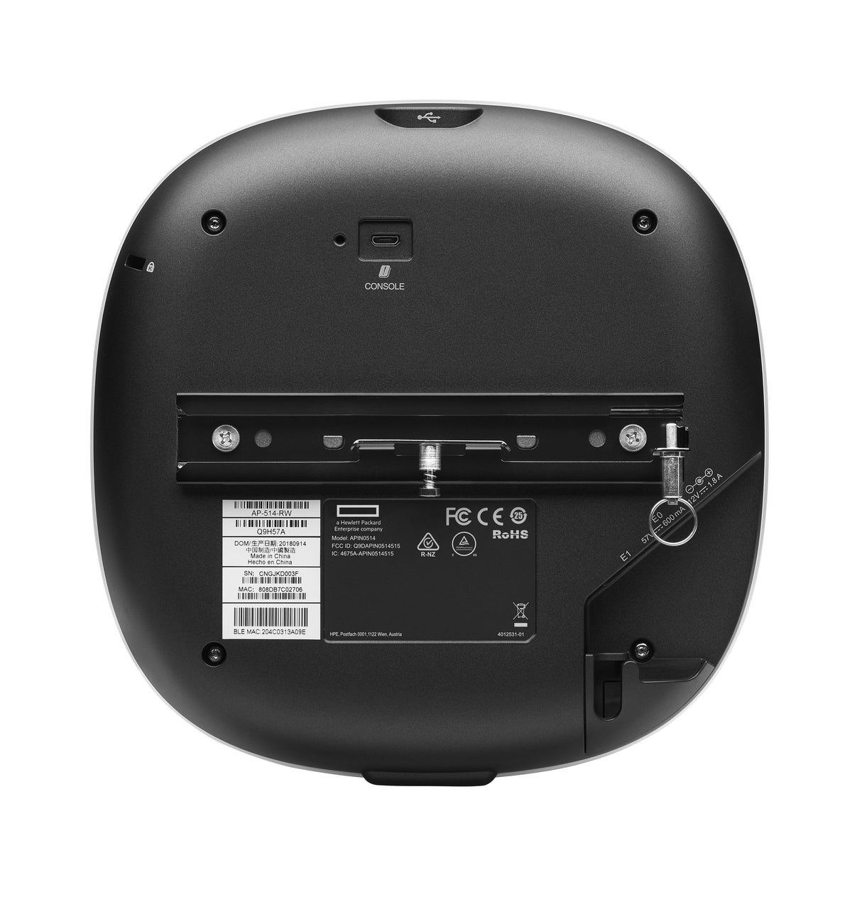 HPE Aruba Networking AP-514 (RW) Dual Radio 4x4/2x2 802.11ax External Antennas Unified Campus AP, 2.4 GHz, 5 GHz, 5375 M