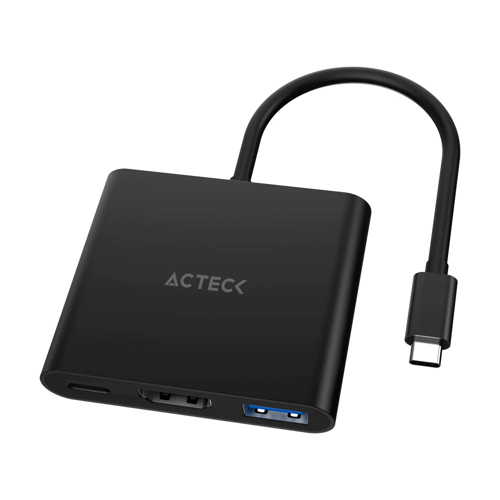 Acteck Shift Plus AH445 Alámbrico USB 3.2 Gen 1 (3.1 Gen 1) Type-C Negro, 100 W, 10.2 Gbit/s