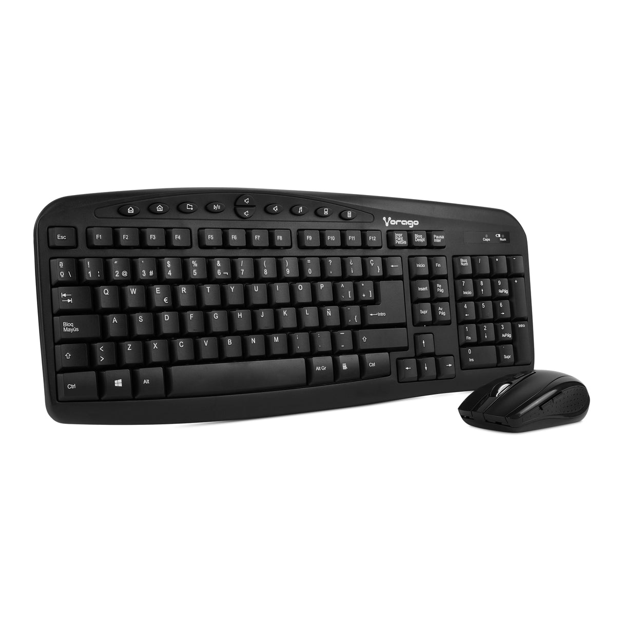 Kit Vorago Teclado y Mouse Km-303 Inalambrico Multimedia Negro