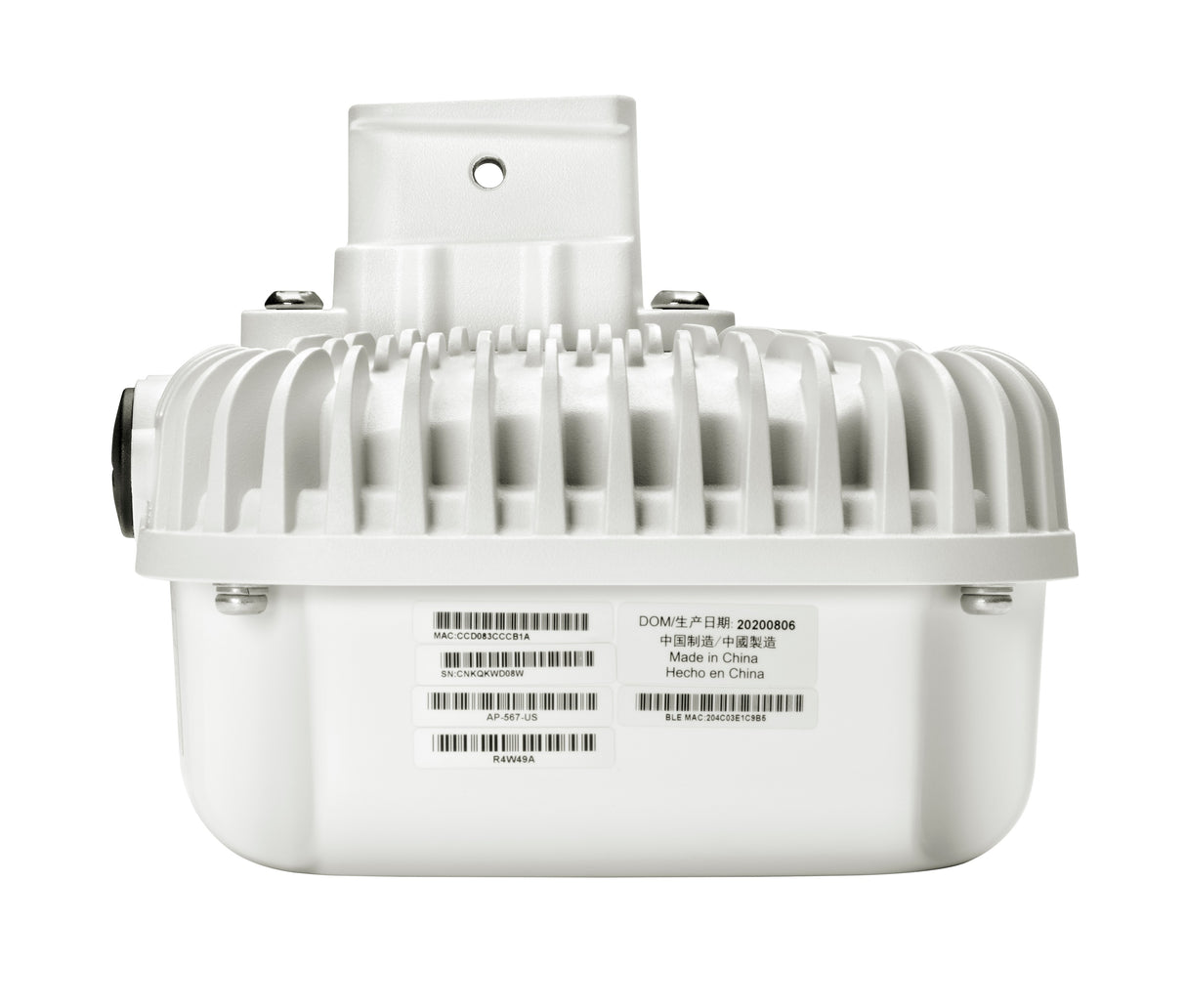 HPE Aruba Networking AP-567 (RW) 802.11ax Dual 2x2 Radio Integrated Directional Antennas Outdoor AP, 2.4 GHz, 5 GHz, 177