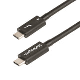 StarTech.com Cable de 1m Thunderbolt 4 - 40Gbps - PD 100W - Vídeo 4K/8K - Cable Thunderbolt 4 con Certificación Intel - Compatible con USB4/Thunderbolt 3/USB 3.2/USB Tipo C/DisplayPort Cable Masculino Masculino 1 m 40 Gbit/s