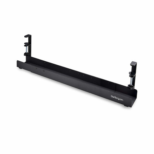 StarTech.com Bandeja Gestionador de Cables Negro - Soporte de Regleta - para Debajo del Escritorio - Ajustable en Longit