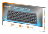 TECLADO MANHATTAN MODELO CHOCOLATE INALAMBRICO 2.4G COLOR NEGRO