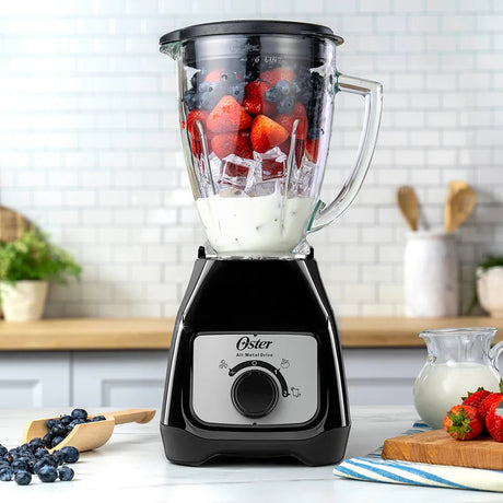 Oster BLSTKAGBRD-013 licuadora 1.5 L Batidora de mesa 800 W Negro, Plata, Función de pulso, Picahielos
