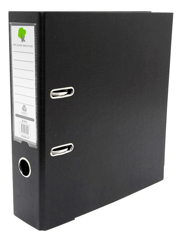 Techmakro KITCARP25NG carpeta Cartón, Cloruro de polivinilo (PVC) Negro Carta, Folder de archivo convencional, Mate, 650