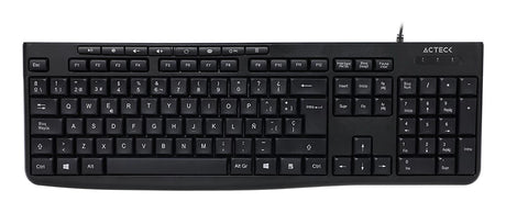 Acteck Inspire Prime TA222 teclado Hogar / Oficina USB QWERTY Español Negro, Tamaño completo (100%), Alámbrico, Interrup