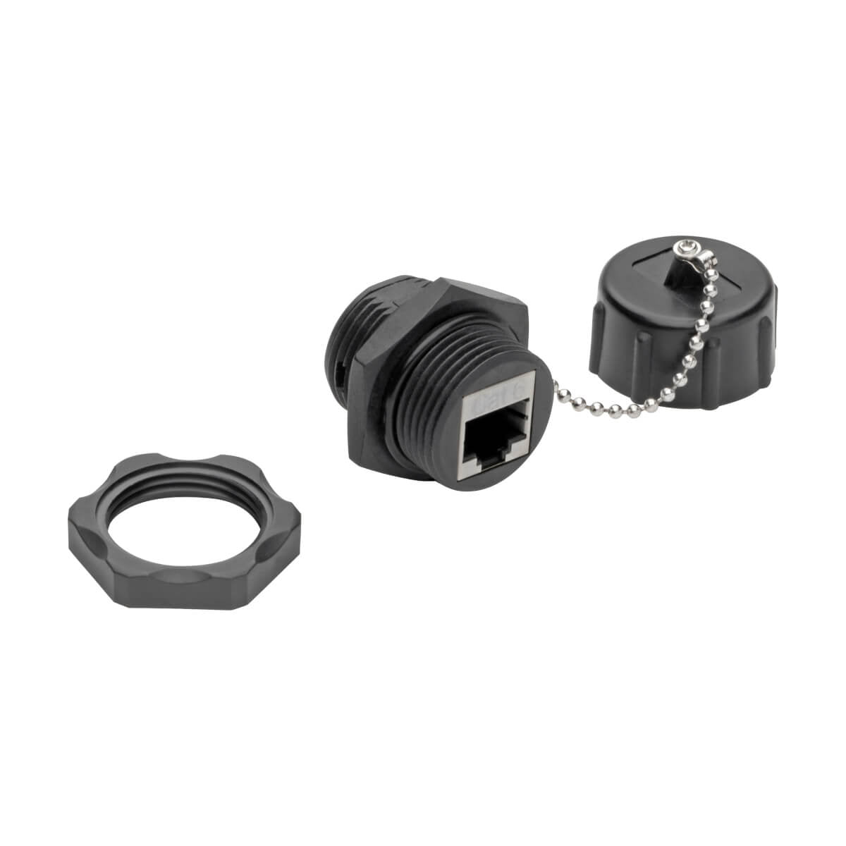 Tripp Lite N206-BC01-IND Acoplador de Mampara RJ45 para Cat5 / Cat6, Hembra a Hembra, Blindado, Industrial, Tapa Contra 