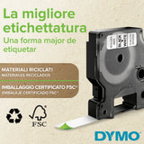 DYMO D1 etiquetas auténticas | impresión negra sobre fondo blanco | 12 mm × 7 m | etiquetas autoadhe