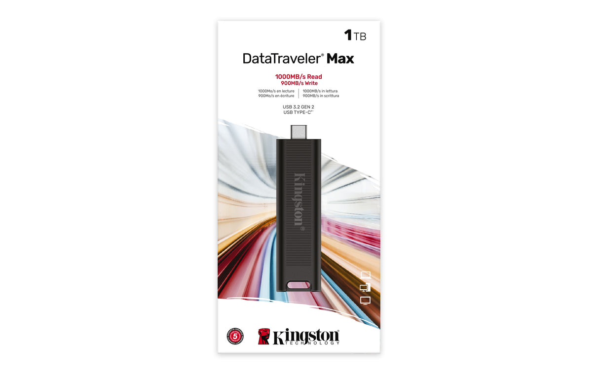 Kingston Technology 1TB DataTraveler Max Type-A 1000R/900W USB 3.2 Gen 2 Memoria Flash 1 GB USB tipo A 3.2 Gen 2 (3.1 Gen 2) 1000 MB/s