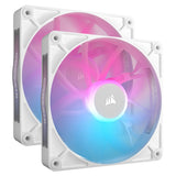 Corsair iCUE LINK RX140 RGB Gabinete de la computadora Ventilador 14 cm Blanco 2 pieza(s), 300 RPM, 1700 RPM
