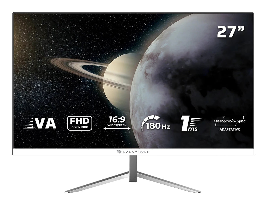 Monitor Gamer BALAM RUSH Plano 27" VA / Titan MTG27Y / FHD / 180Hz / 1ms / F-Sync / G-Sync / Flicker-Free / 1xHDMI 2.1 +