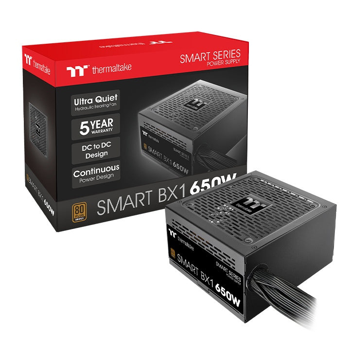 Thermaltake Smart BX1 650W unidad de fuente de alimentación 24-pines ATX ATX Negro, 100 - 240 V, 780 W, Activo