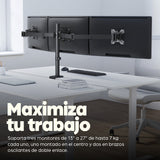 Manhattan Soporte triple de sobremesa para 3 monitores, pantallas 10"–27", montaje traseros con abrazadera, Co