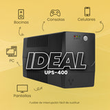 Vorago UPS-400 sistema de alimentación ininterrumpida (UPS) Línea interactiva 1 kVA 600 W, Sine/Square, 145 V